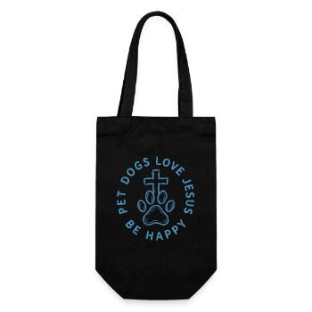 Pet Dogs Love Jesus Be Happy - Gift Bag for Bottles - black - Front