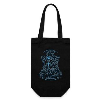 Pet Dogs Love Jesus Be Happy - Gift Bag for Bottles - black - Front