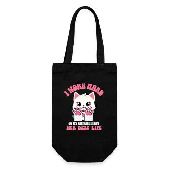 Je travaille dur pour que mon chat puisse avoir une vie meilleure - Sac à bouteille - noir - Devant