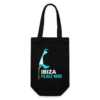 Nordsee Urlaub IBIZA FILIALE NORD Lustiges - Geschenkbeutel für Flaschen - Schwarz - Vorne