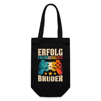 Familie Set ERFOLG FREIGESCHALTET BRUDER LUSTIG - Geschenkbeutel für Flaschen - Schwarz - Vorne