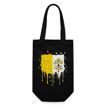 Vatican's yellow and white color split - Gift Bag for Bottles - black - Front