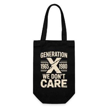 Generation X We Don’t Care Retro - Geschenkbeutel für Flaschen - Schwarz - Vorne