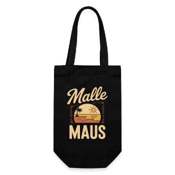 Mallemaus JGA Frauen Mallorca Fan Party Malle Maus - Geschenkbeutel für Flaschen - Schwarz - Vorne