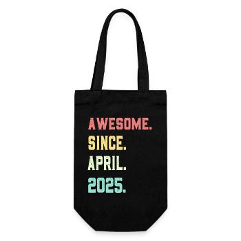 Awesome Since April 2025 - Gift Bag for Bottles - black - Front