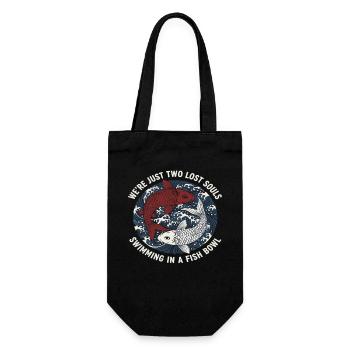 Koi Fisch Japan Tattoo Spruch - Geschenkbeutel für Flaschen - Schwarz - Vorne