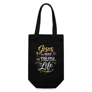 Jesus Bible Verse The Way The Truth Life - Gift Bag for Bottles - black - Front