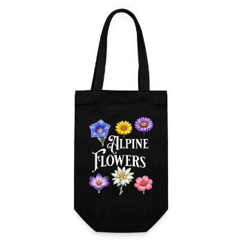Alpine Flowers – Alpine Flowers Vintage Botanical D - Gift Bag for Bottles - black - Front