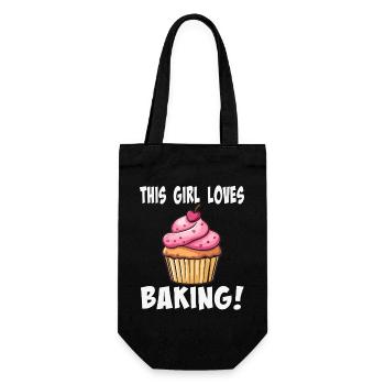 Dieses Mädchen liebt Backen Cupcake - Geschenkbeutel für Flaschen - Schwarz - Vorne