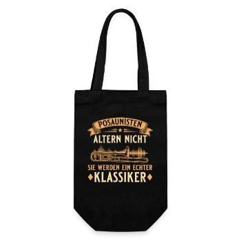 Posaunisten altern nicht – Echter Klassiker - Geschenkbeutel für Flaschen - Schwarz - Vorne