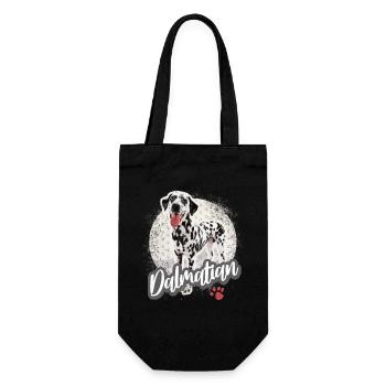 Dalmatiner Vintage Portrait Hunde Design - Geschenkbeutel für Flaschen - Schwarz - Vorne