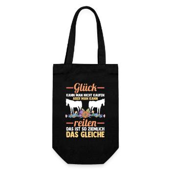 Reiten Pferdeliebhaber Reiterhof Pferde - Geschenkbeutel für Flaschen - Schwarz - Vorne