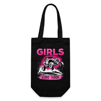 UTV Off Road Girl Woman 4 Wheeler Side by side - Geschenkbeutel für Flaschen - Schwarz - Vorne