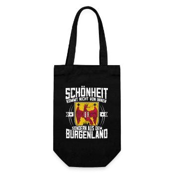 Schönheit Kommt Aus Dem Burgenland Österreich - Geschenkbeutel für Flaschen - Schwarz - Vorne