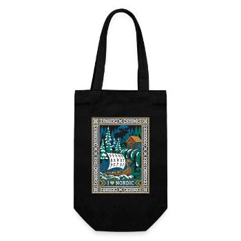I Love Nordic Viking Ship - Gift Bag for Bottles - black - Front