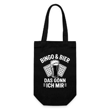 Bingo Player Bingo & Bier Das Gönn Ich Mir Bingo - Geschenkbeutel für Flaschen - Schwarz - Vorne