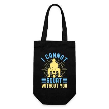 Fitness Fanatics Cannot Squat Without You - Gift Bag for Bottles - black - Front