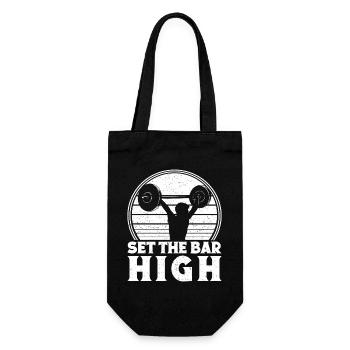 Powerlifting Bodybuilder Set The Bar High Gym - Gift Bag for Bottles - black - Front