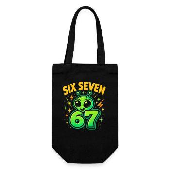 Six Seven 67 Italian Brainrot Alien Humor Funny - Gift Bag for Bottles - black - Front