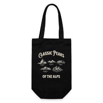 Classic Peaks of the Alps Vintage Mountains - Gift Bag for Bottles - black - Front