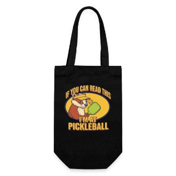 Pickleball If You Can Read This Im At Funny Player - Gift Bag for Bottles - black - Front