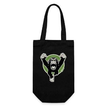 Roaring Chimp Bold Fist Kunst - Geschenkbeutel für Flaschen - Schwarz - Vorne
