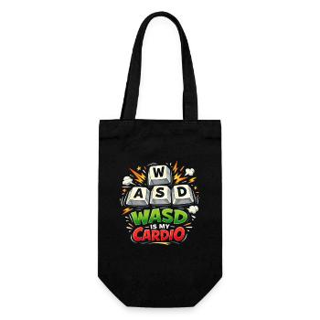 Funny Gaming Keyboard WASD My Cardio Gamer - Gift Bag for Bottles - black - Front