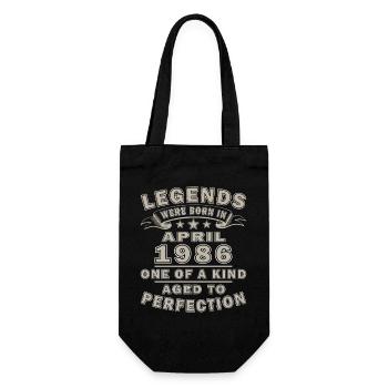April 1986 Birthday Gift - Gift Bag for Bottles - black - Front