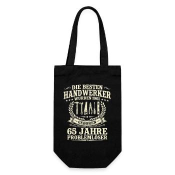 Bester Handwerker seit 1961 – 65. Geburtstag - Geschenkbeutel für Flaschen - Schwarz - Vorne