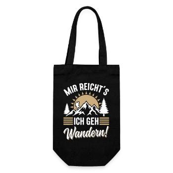 Mir_Reichts ich gehe Wandern lustige Berg Sprüche - Geschenkbeutel für Flaschen - Schwarz - Vorne