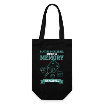 Pickleball Playing Pickleball Improves Memory - Gift Bag for Bottles - black - Front