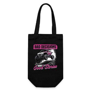 UTV Off Road Girl Woman 4 Wheeler Side by side - Gift Bag for Bottles - black - Front
