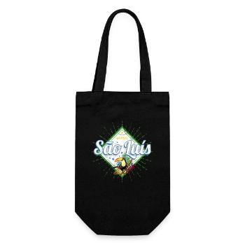 São Luís Maranhão Brasilien Retro Tukan Souvenir - Geschenkbeutel für Flaschen - Schwarz - Vorne