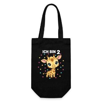 Ich bin 2 - Süßes Giraffe zum 2. Geburtstag - Geschenkbeutel für Flaschen - Schwarz - Vorne