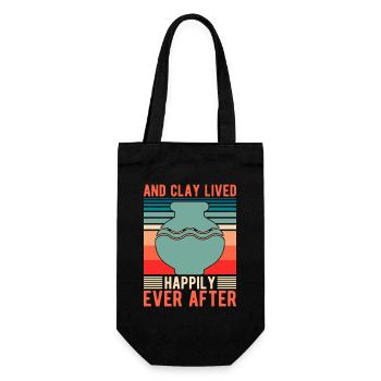 Artist Painter Graphic And Clay Lived Happily Ever - Gift Bag for Bottles - black - Front