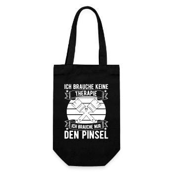 Kunstlehrer Keine Therapie Brauche Nur ein Pinsel - Geschenkbeutel für Flaschen - Schwarz - Vorne