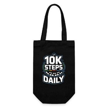 10k Steps Daily - Gift Bag for Bottles - black - Front