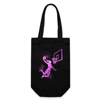Basketball Mädchen Basketballerin Frauen - Geschenkbeutel für Flaschen - Schwarz - Vorne