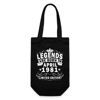 April 1981 Retro April 1981 Geburtstagsgeschenk - Geschenkbeutel für Flaschen - Schwarz - Vorne