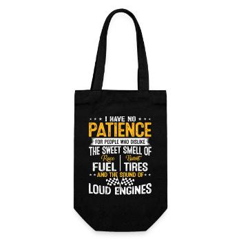 Course Moteurs bruyants Pas de patience Spruch drôle - Sac à bouteille - noir - Devant