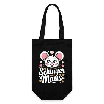 Schlager Maus Party Crew JGA Frauen Schlagermaus - Geschenkbeutel für Flaschen - Schwarz - Vorne