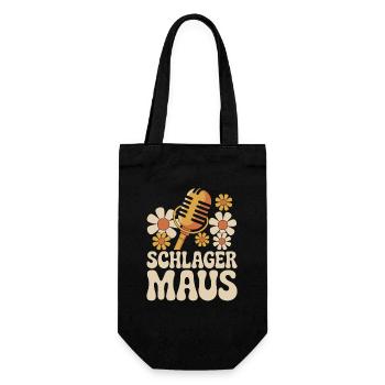 Schlager Maus Party Crew JGA Frauen Schlagermaus - Geschenkbeutel für Flaschen - Schwarz - Vorne