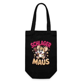 Schlager Maus Party Crew JGA Frauen Schlagermaus - Geschenkbeutel für Flaschen - Schwarz - Vorne