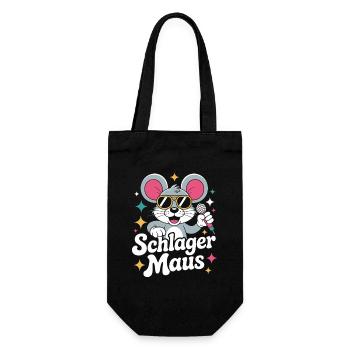 Schlager Maus Party Crew JGA Frauen Schlagermaus - Geschenkbeutel für Flaschen - Schwarz - Vorne