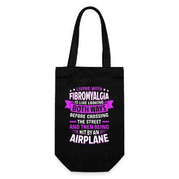 Funny Quote For Fibromyalgia Awareness - Gift Bag for Bottles - black - Front