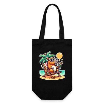 Capybara Holidays - Gift Bag for Bottles - black - Front