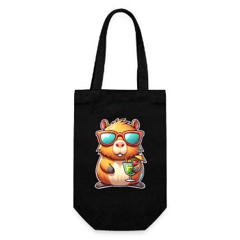 Capybara  - Geschenkbeutel für Flaschen - Schwarz - Vorne