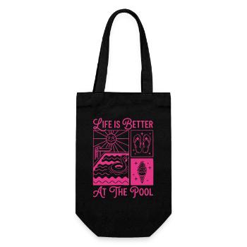 Life is Better at the Pool Summer Shirt - Geschenkbeutel für Flaschen - Schwarz - Vorne
