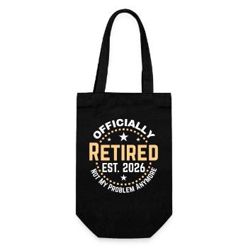 Funny Retired 2026 OFFICIALLY RETIRED 2026 - Gift Bag for Bottles - black - Front