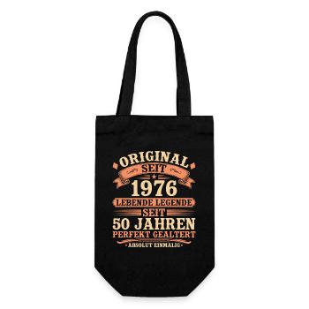 Original 1976 – Legendär & Vintage 50. Geburtstag - Geschenkbeutel für Flaschen - Schwarz - Vorne